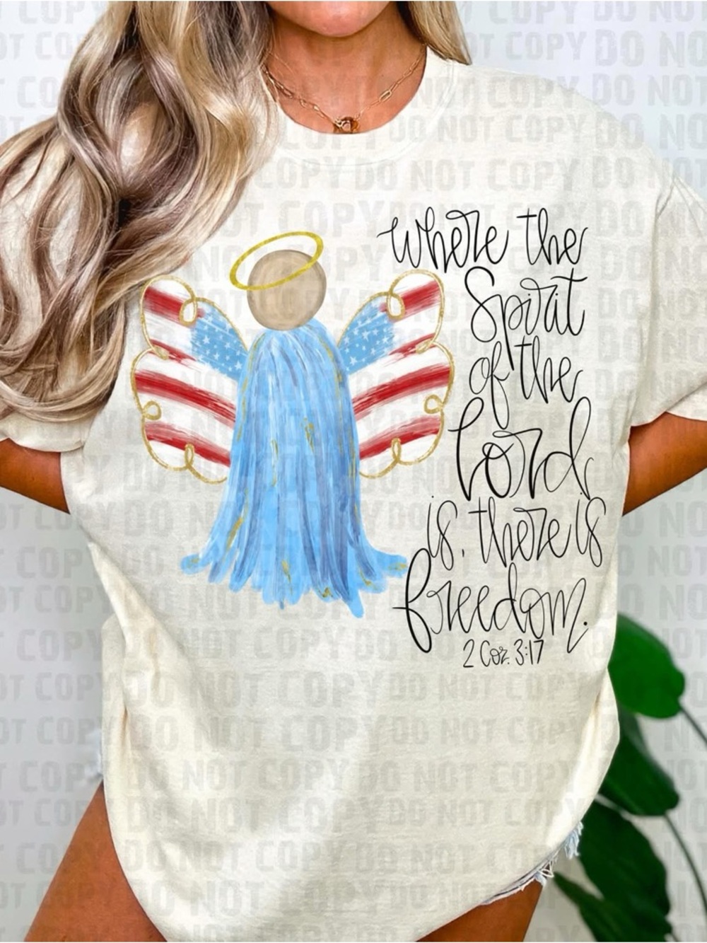 Patriotic Angel Graphic Tshirt - Faith & Freedom Small-3X